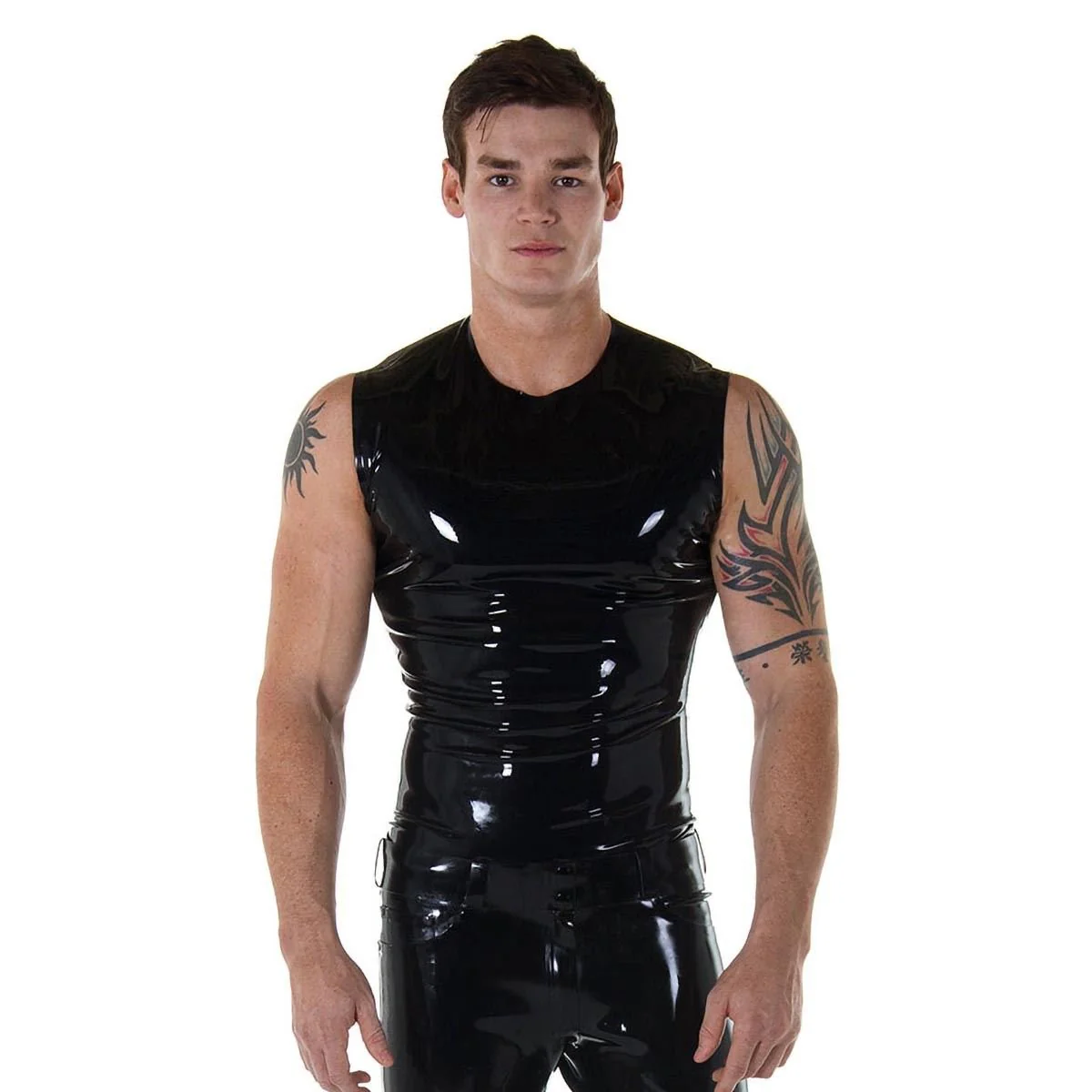 Sleeveless Rubber T-Shirt, Pull On // Made to Order