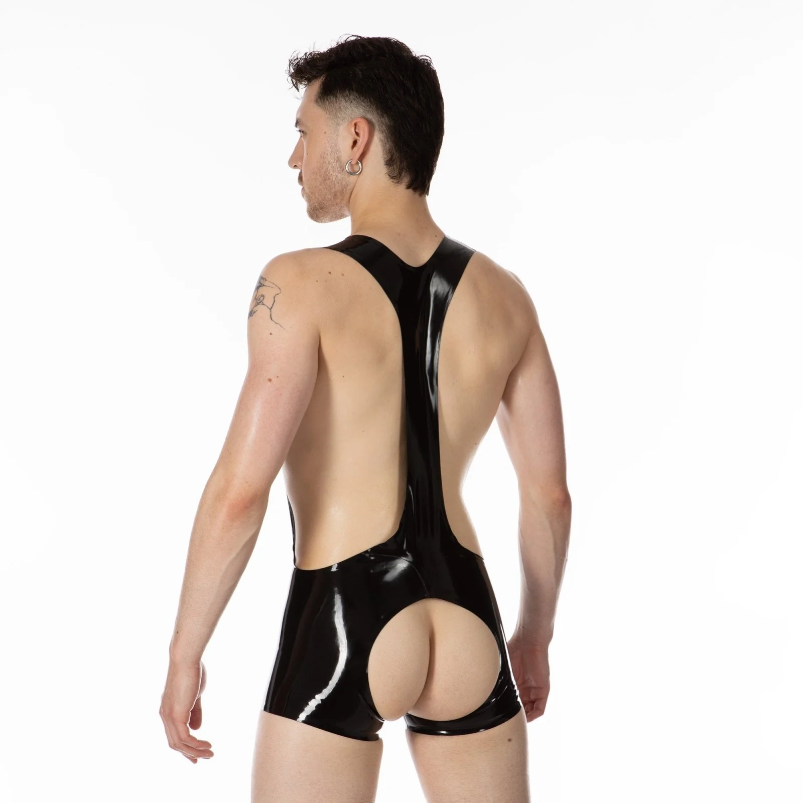 Backless Rubber Wrestling Suit