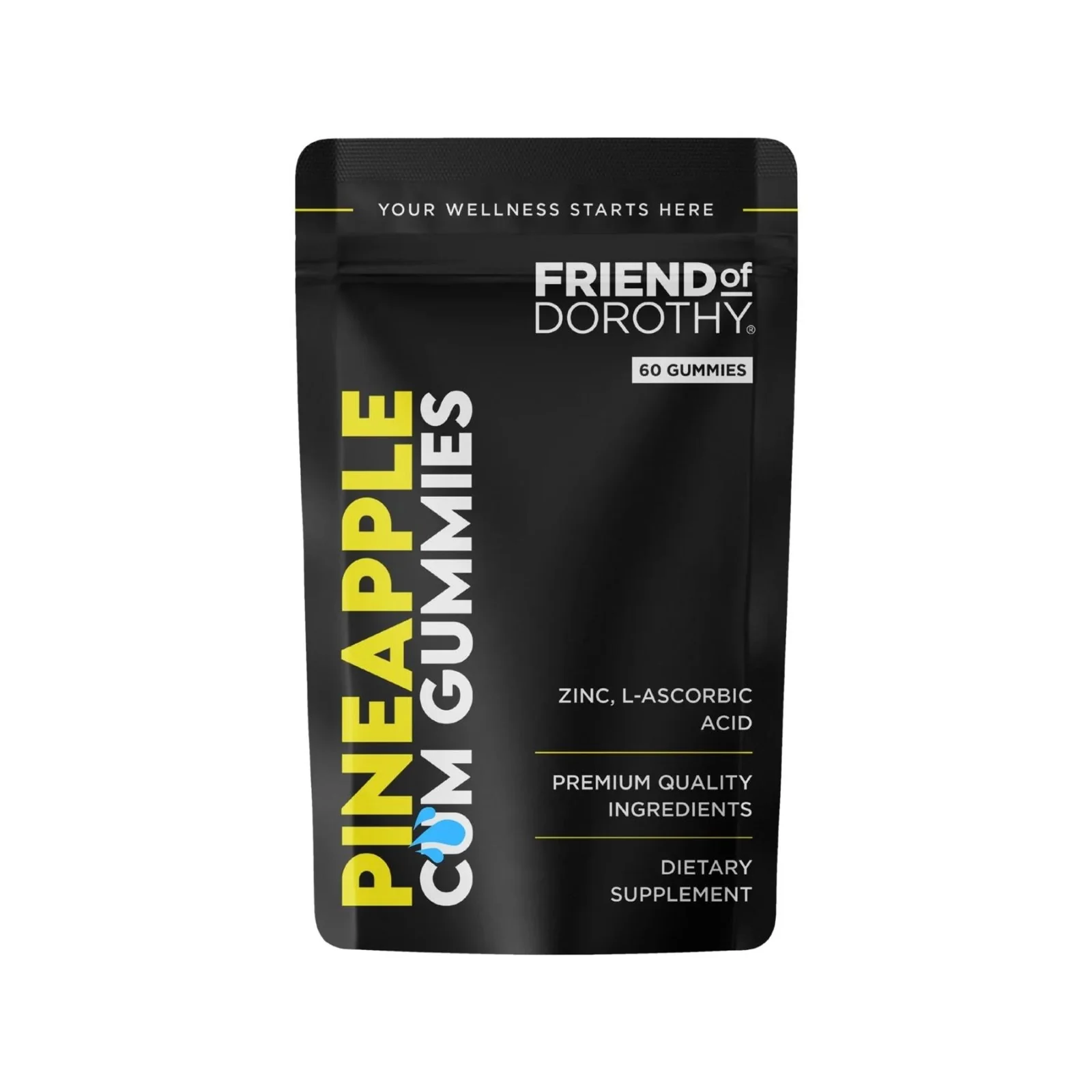 Friend of Dorothy Cum Gummies, Pineapple, Semen Volumen and Health Enhancement, 1 Month Pouch