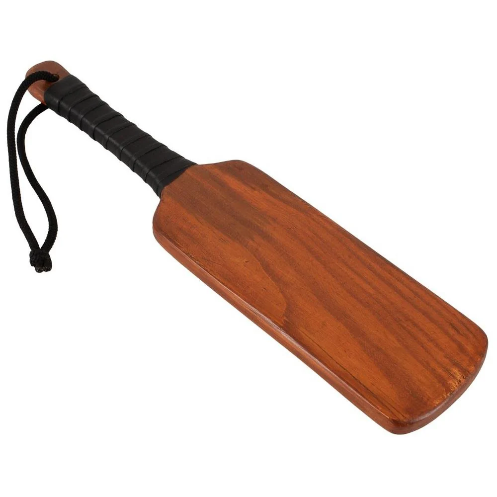 Leather Wrapped Spanker, Wooden Paddle