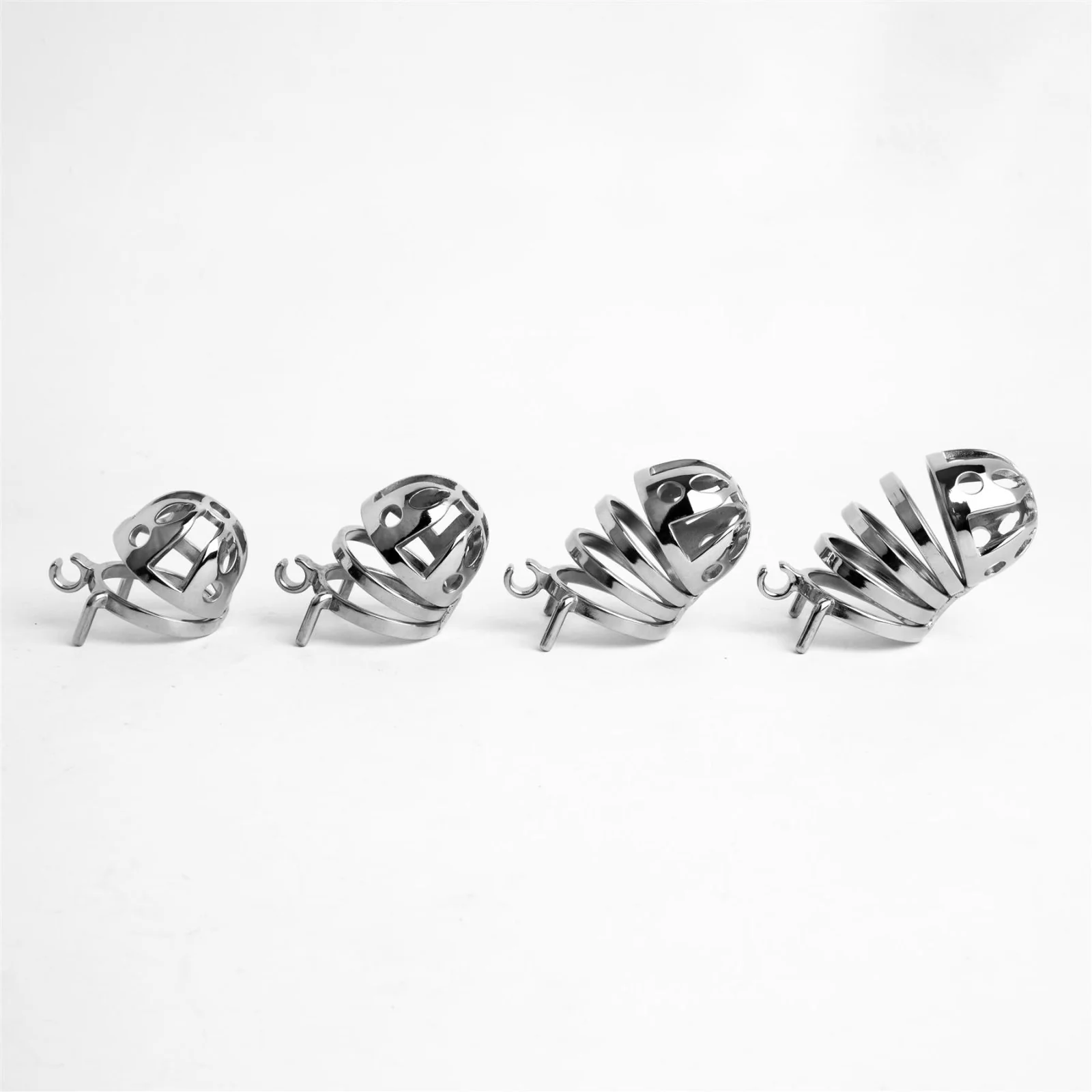 The Retractable, 4 Cage Steel Chastity Training Set - Image 2