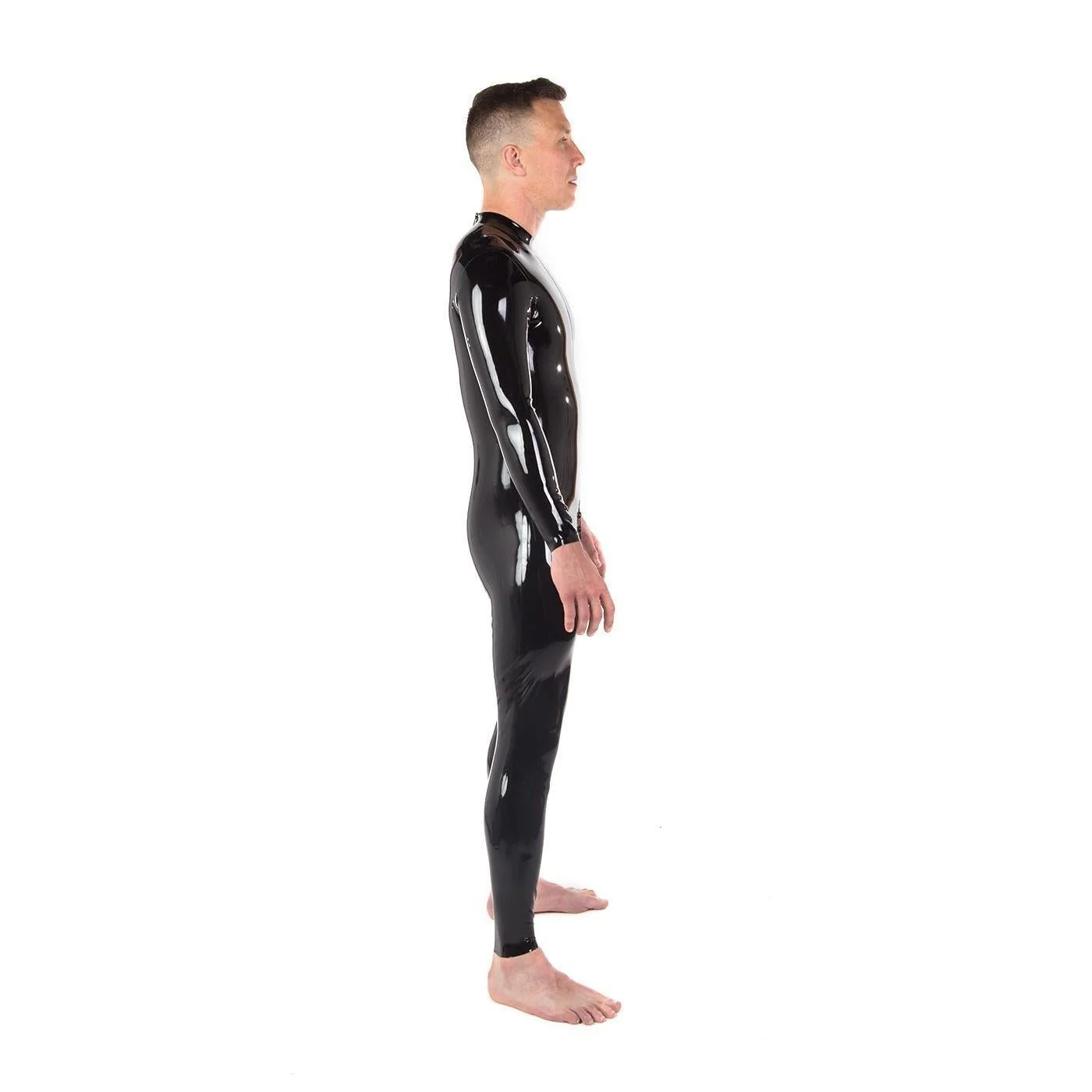 Rubber Catsuit, Rear Entry, Black - Image 3