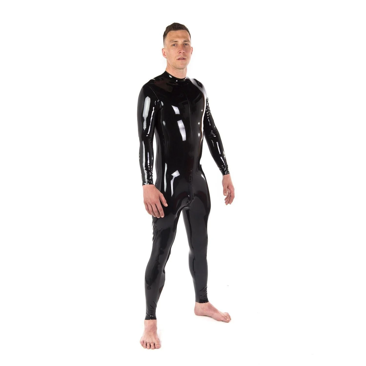 Rubber Catsuit, Rear Entry, Black - Image 4