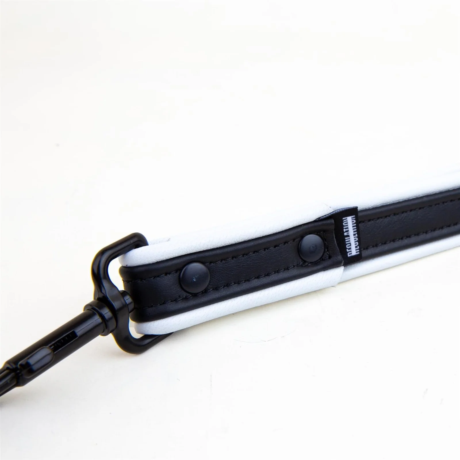 Short Leash, Leather, Black/White - Image 3
