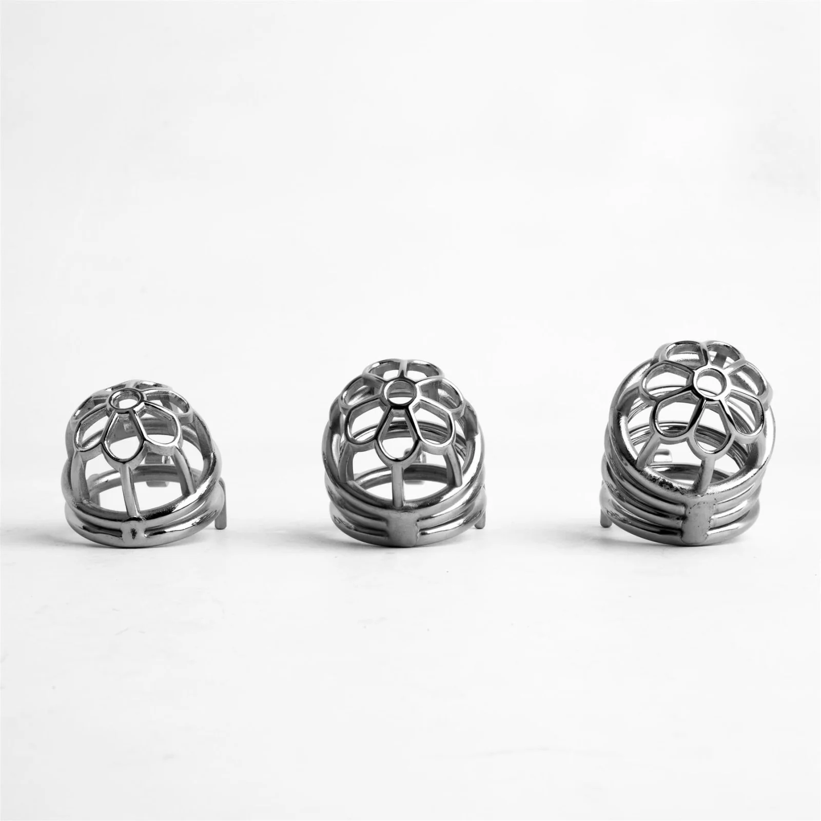 The Spring, 3 Cage Steel Chastity Training Set - Image 5