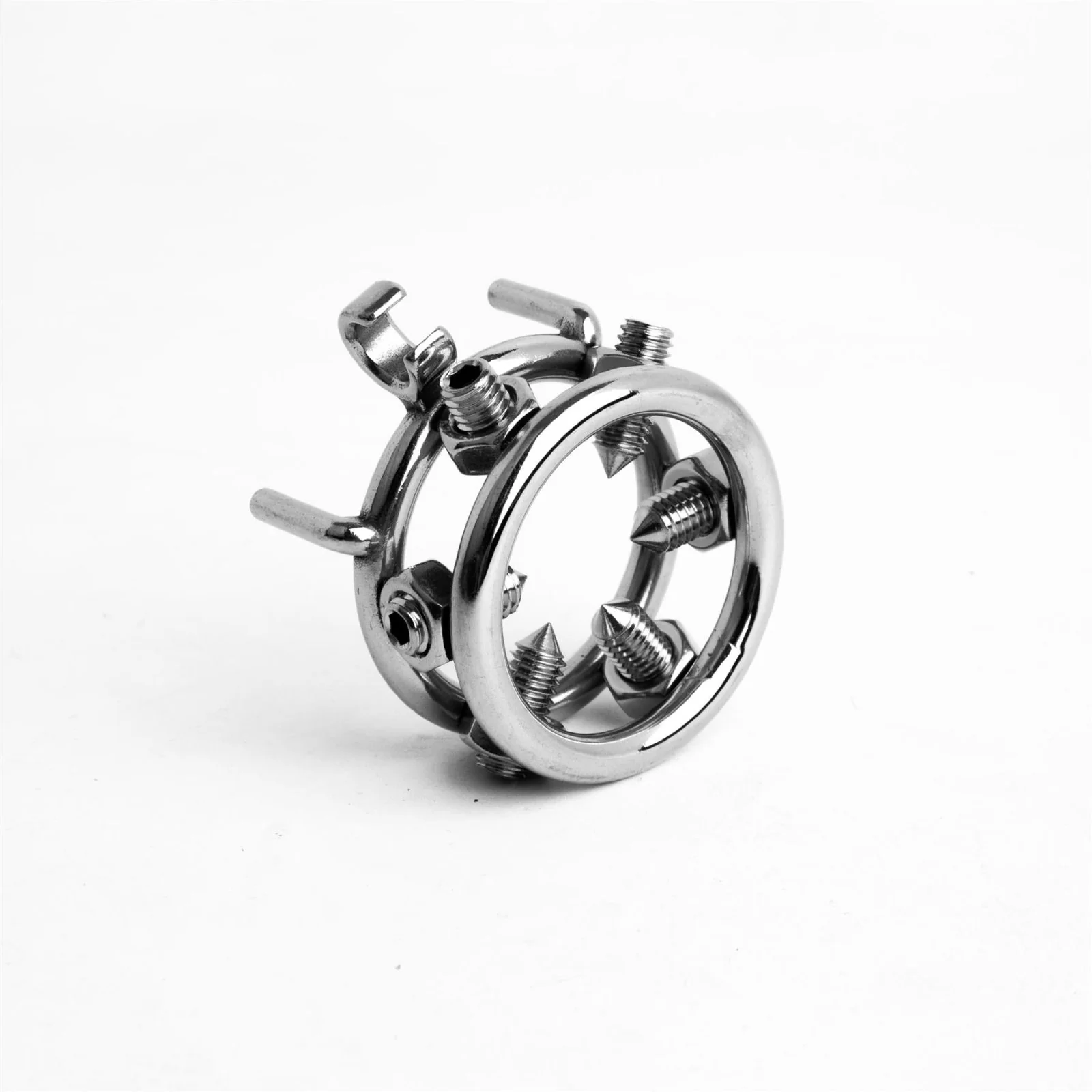 The Torturer, Steel Chastity Device with Spiked Ring - Image 2