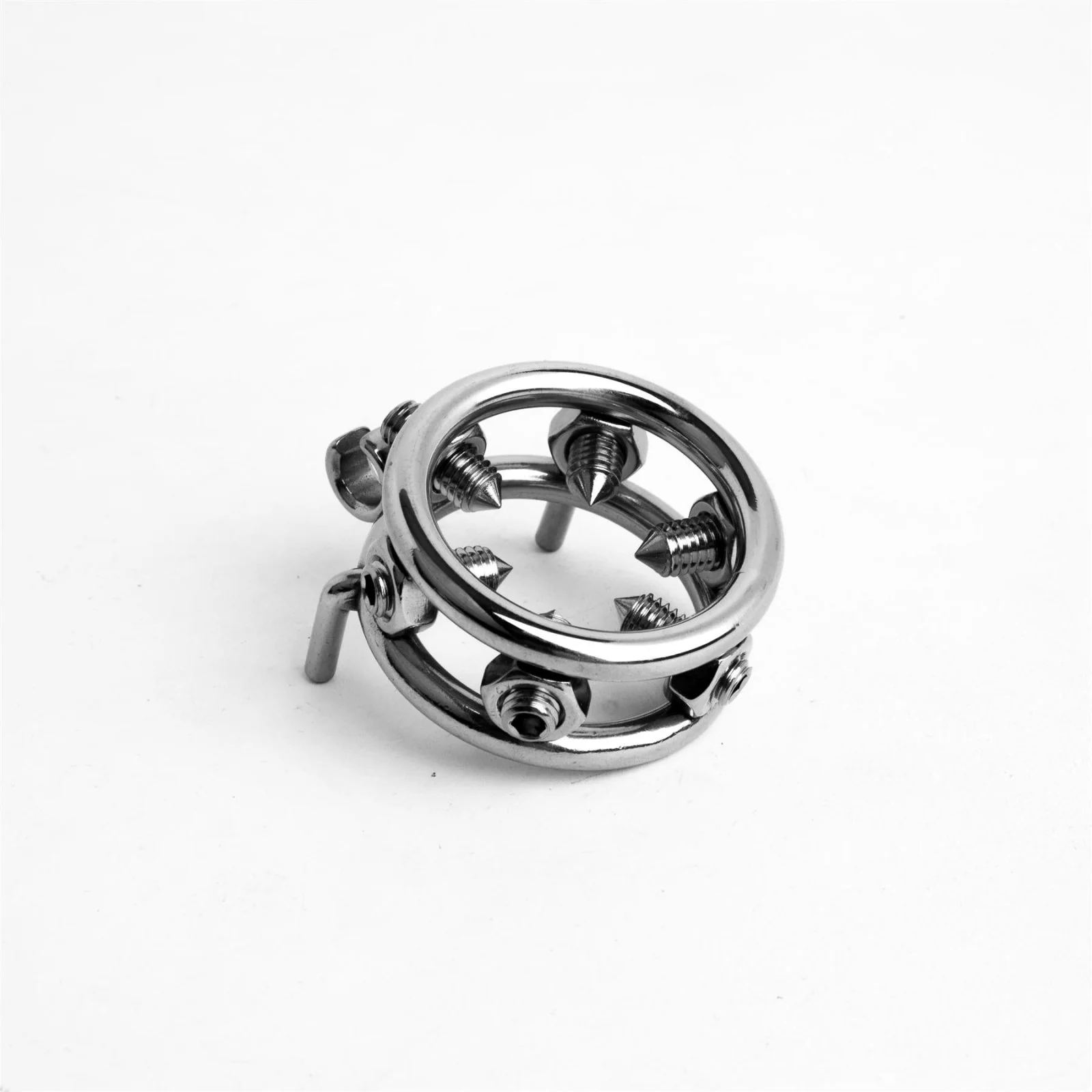 The Torturer, Steel Chastity Device with Spiked Ring - Image 3