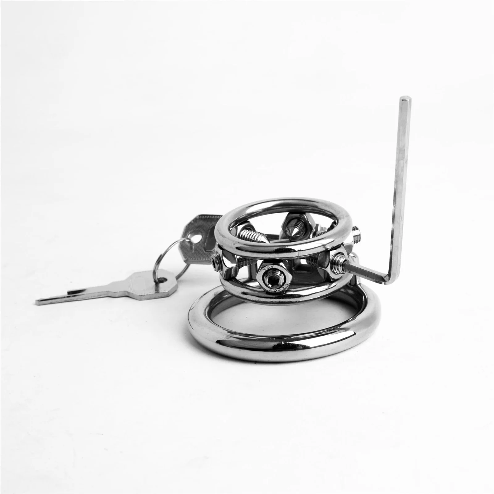 The Torturer, Steel Chastity Device with Spiked Ring - Image 4