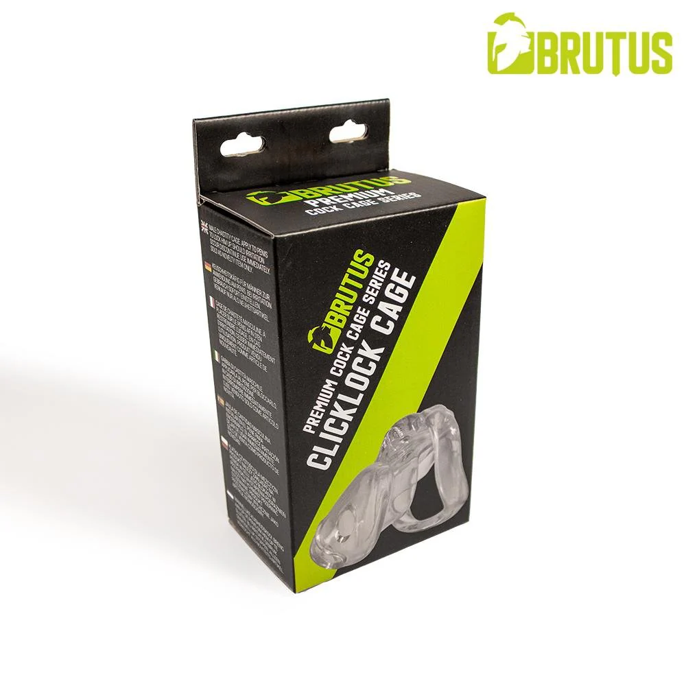 Brutus Clicklock Chastity Cage, Clear - Image 2