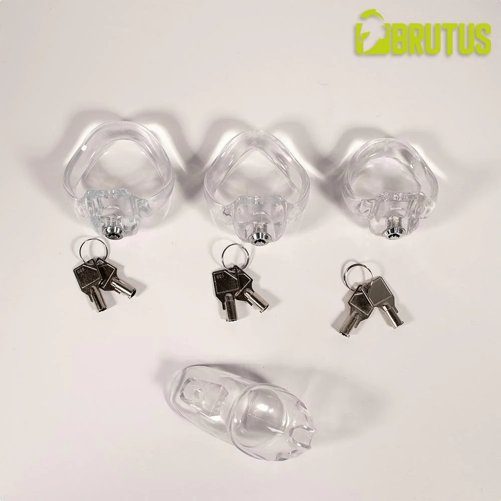 Brutus Clicklock Chastity Cage, Clear - Image 4