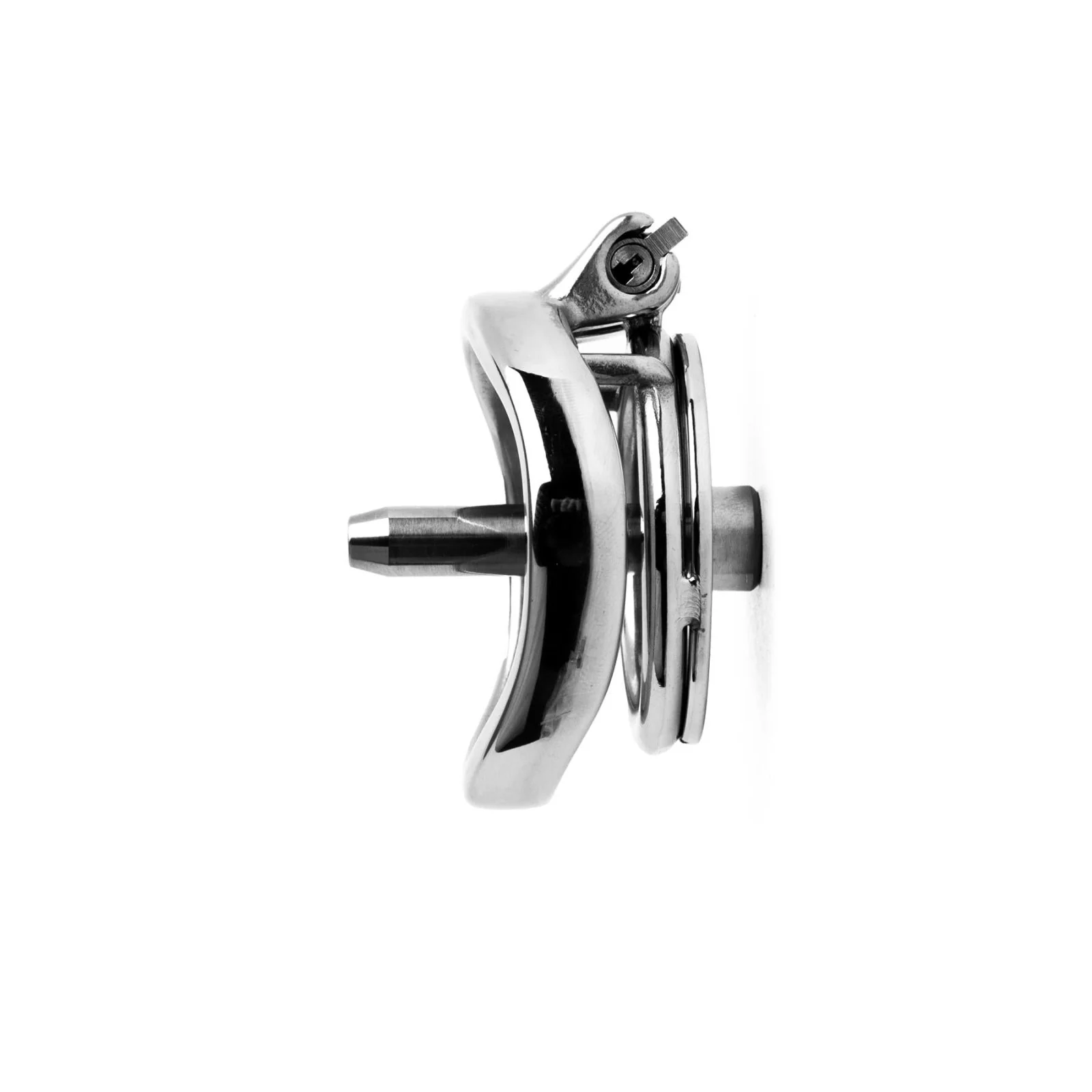 The Nub Locker, Steel Chastity Device with Flat End & Urethral Insert - Image 2