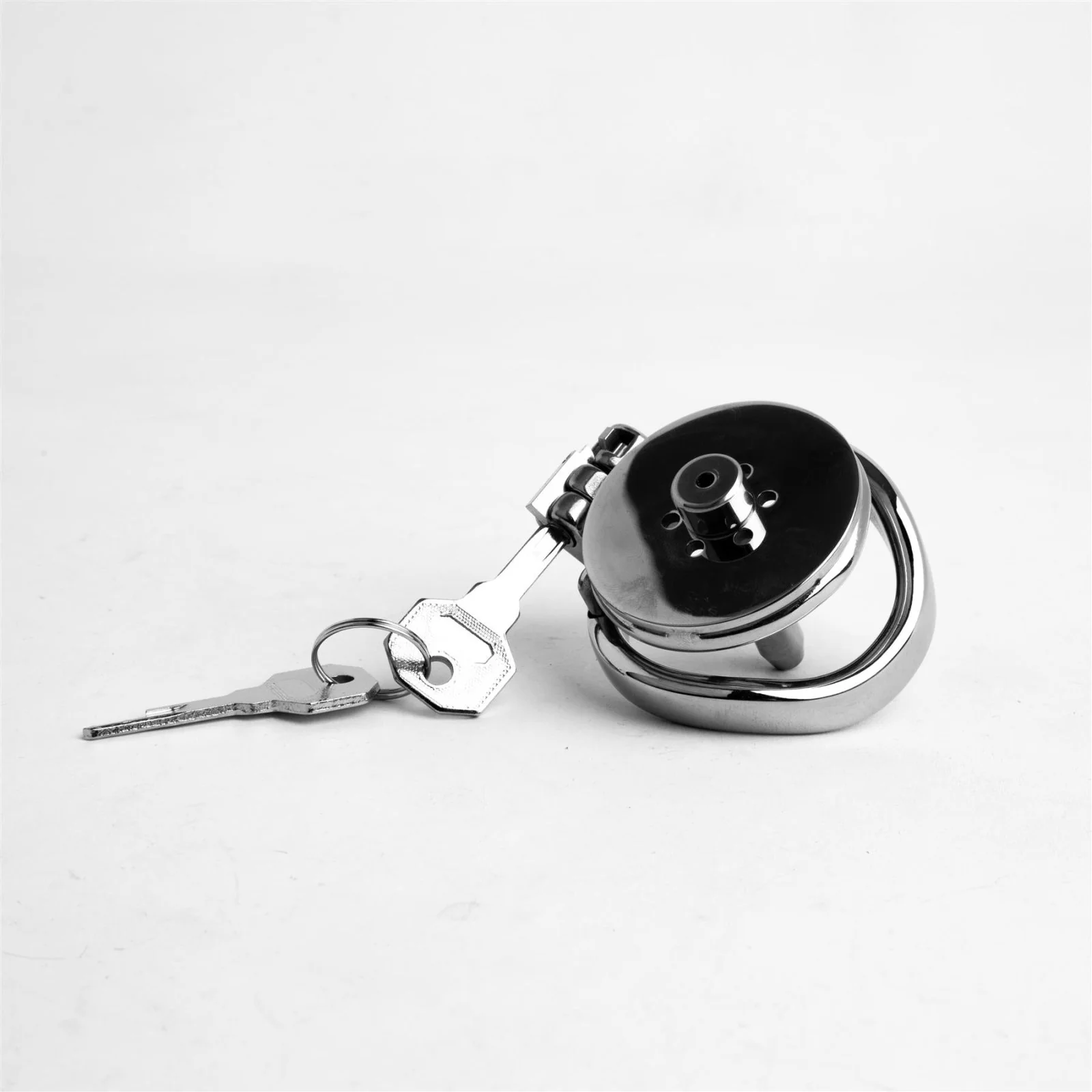 The Nub Locker, Steel Chastity Device with Flat End & Urethral Insert - Image 3