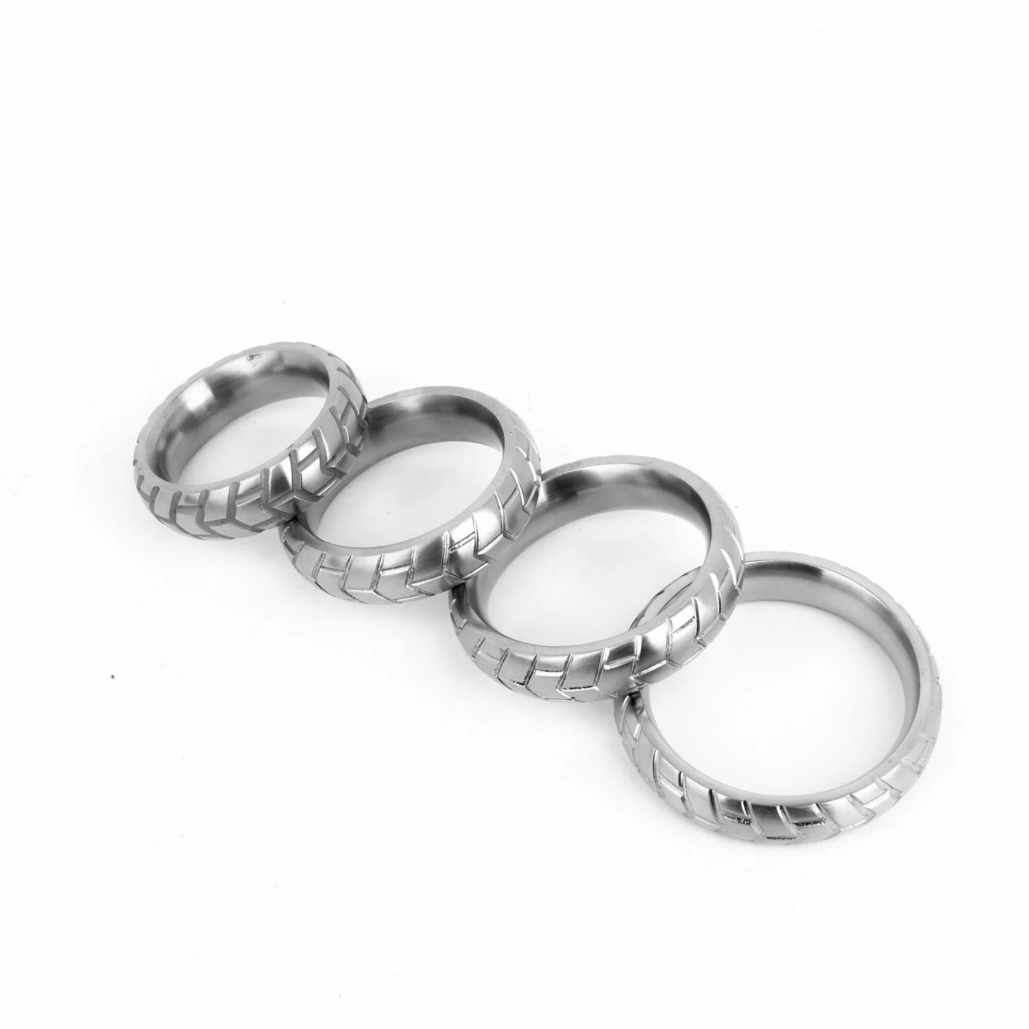 MeGa TIRE Stainless Steel Cock Ring, Satin - Image 2