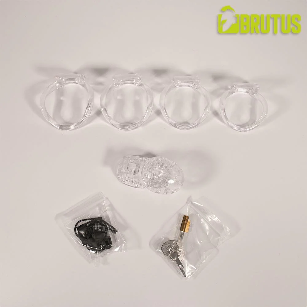 Brutus Airhole Chastity Cage, Clear - Image 3