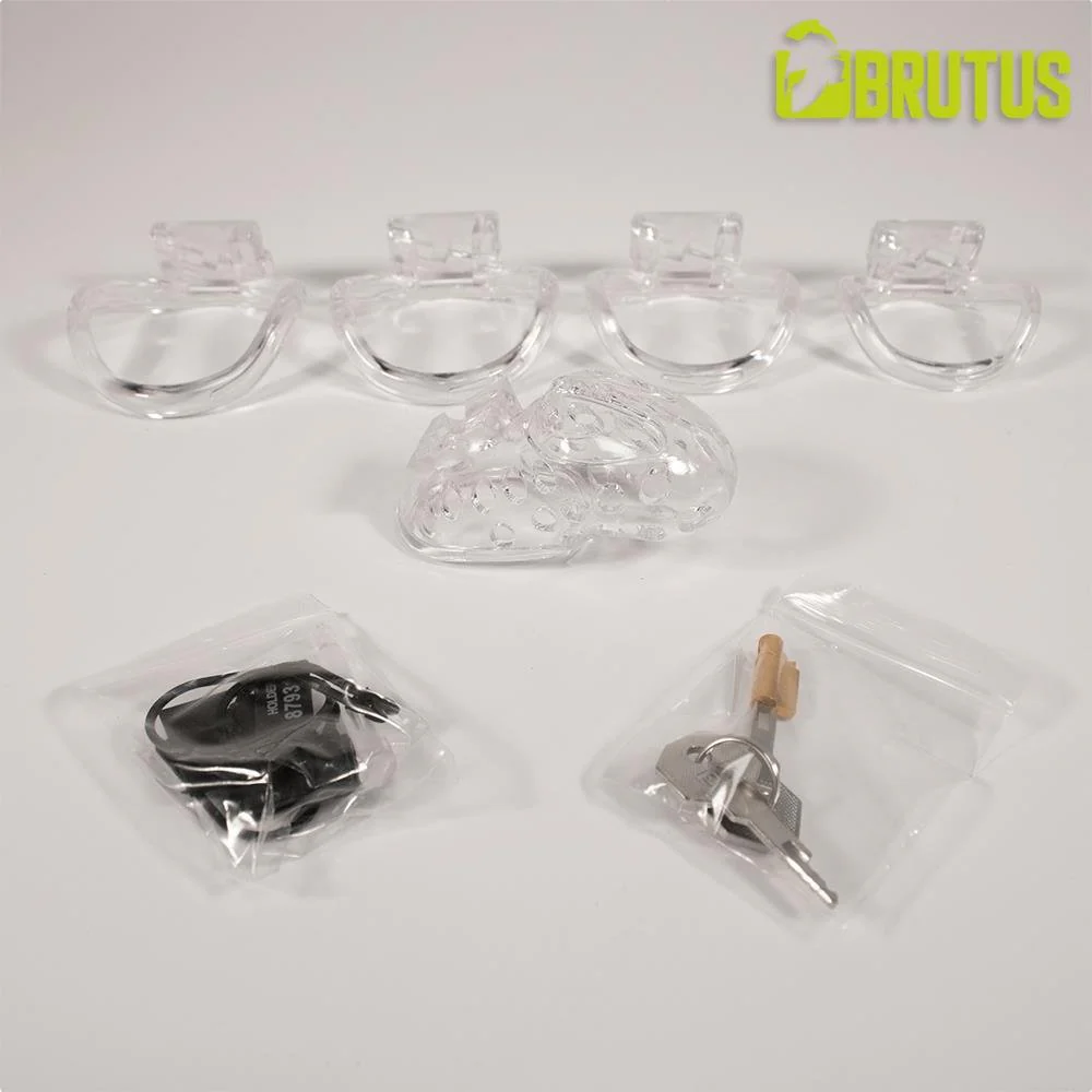 Brutus Airhole Chastity Cage, Clear - Image 4