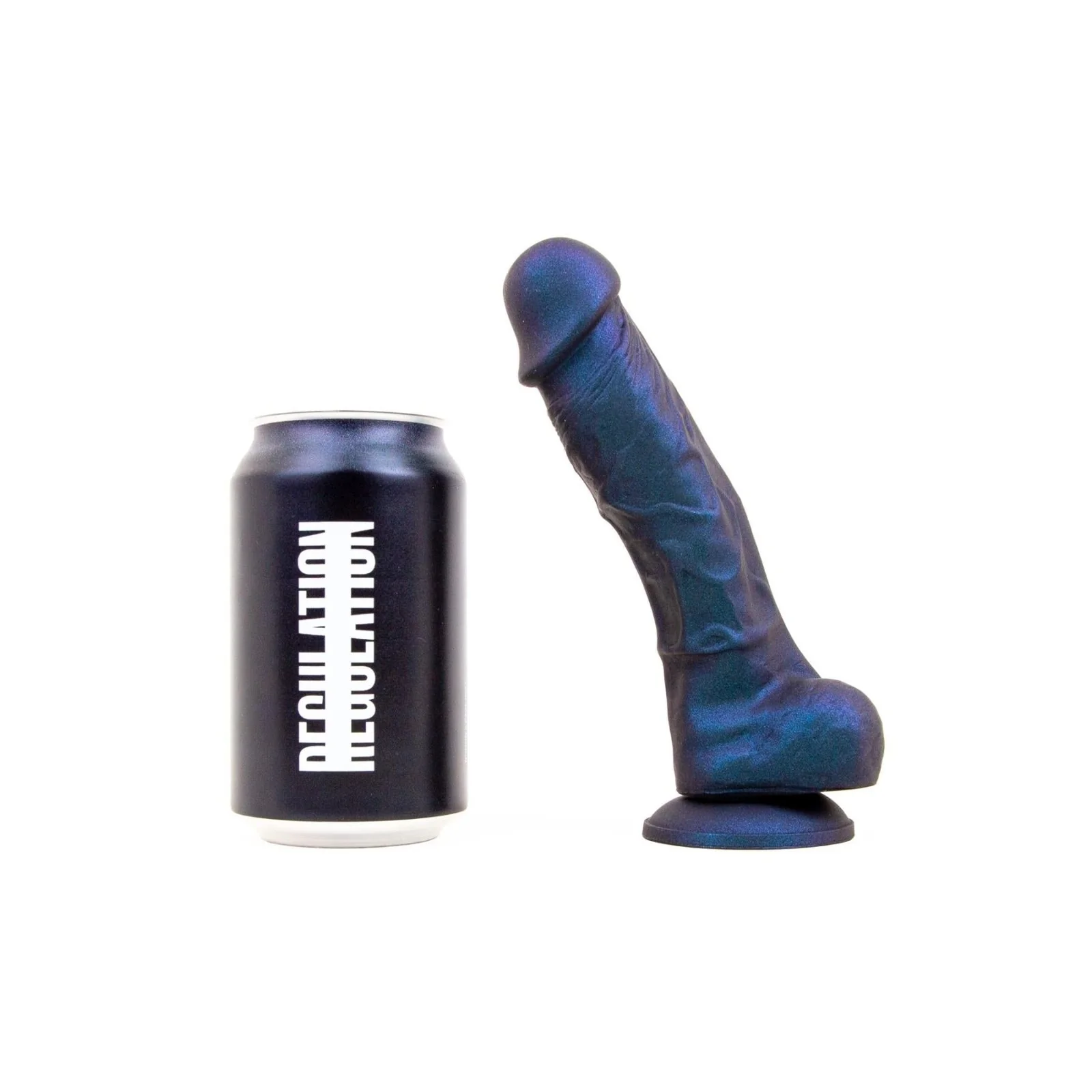 REGULATION Realisms, Suction Cup Dildo, 7.5'', Oil Slick Midnight