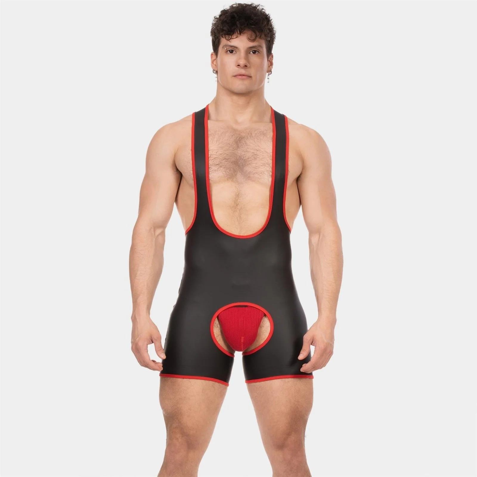Barcode Singlet Kam, Black/Red