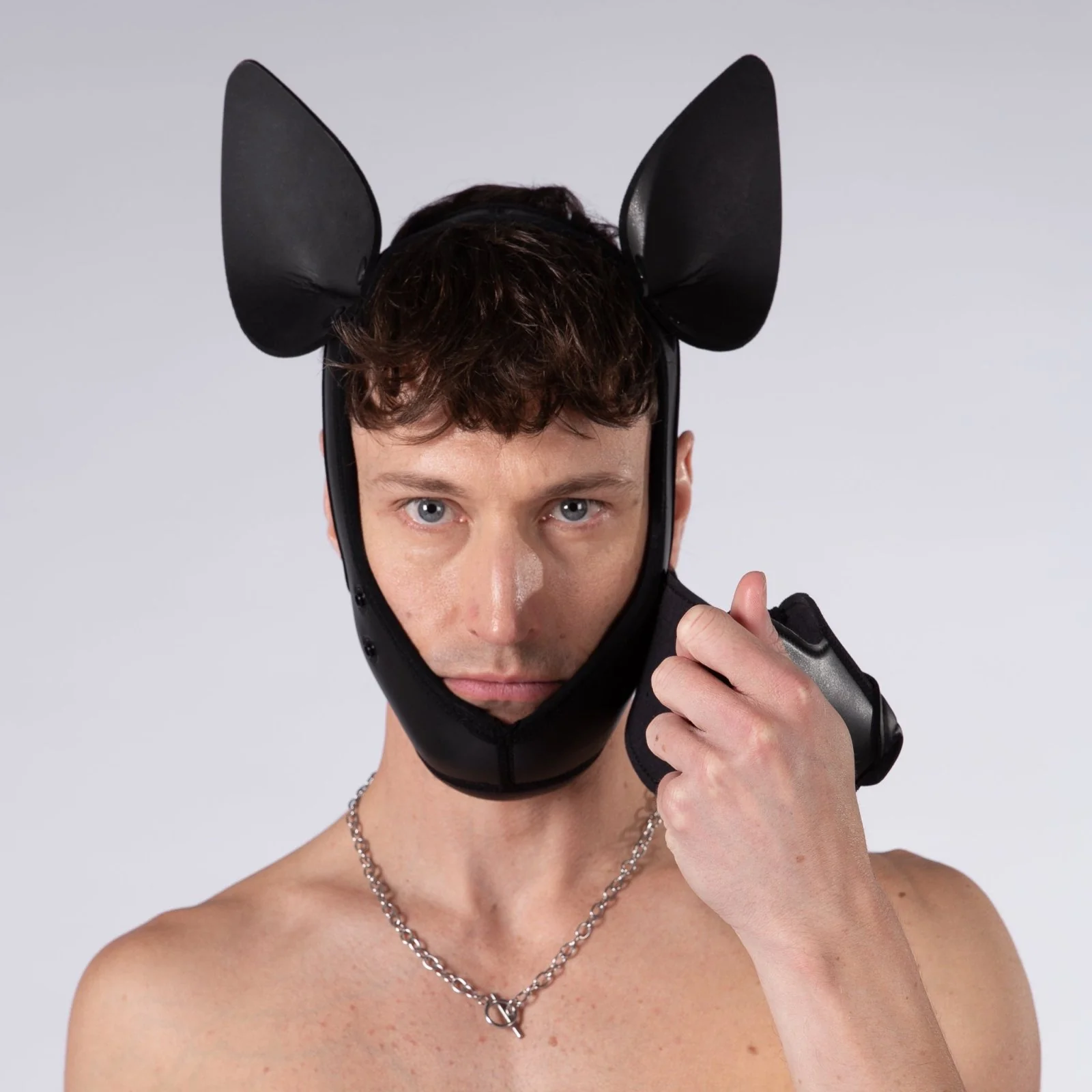 Mistr Bear Neo K9 Pup Hood with Ears, Shiny Black - Image 4