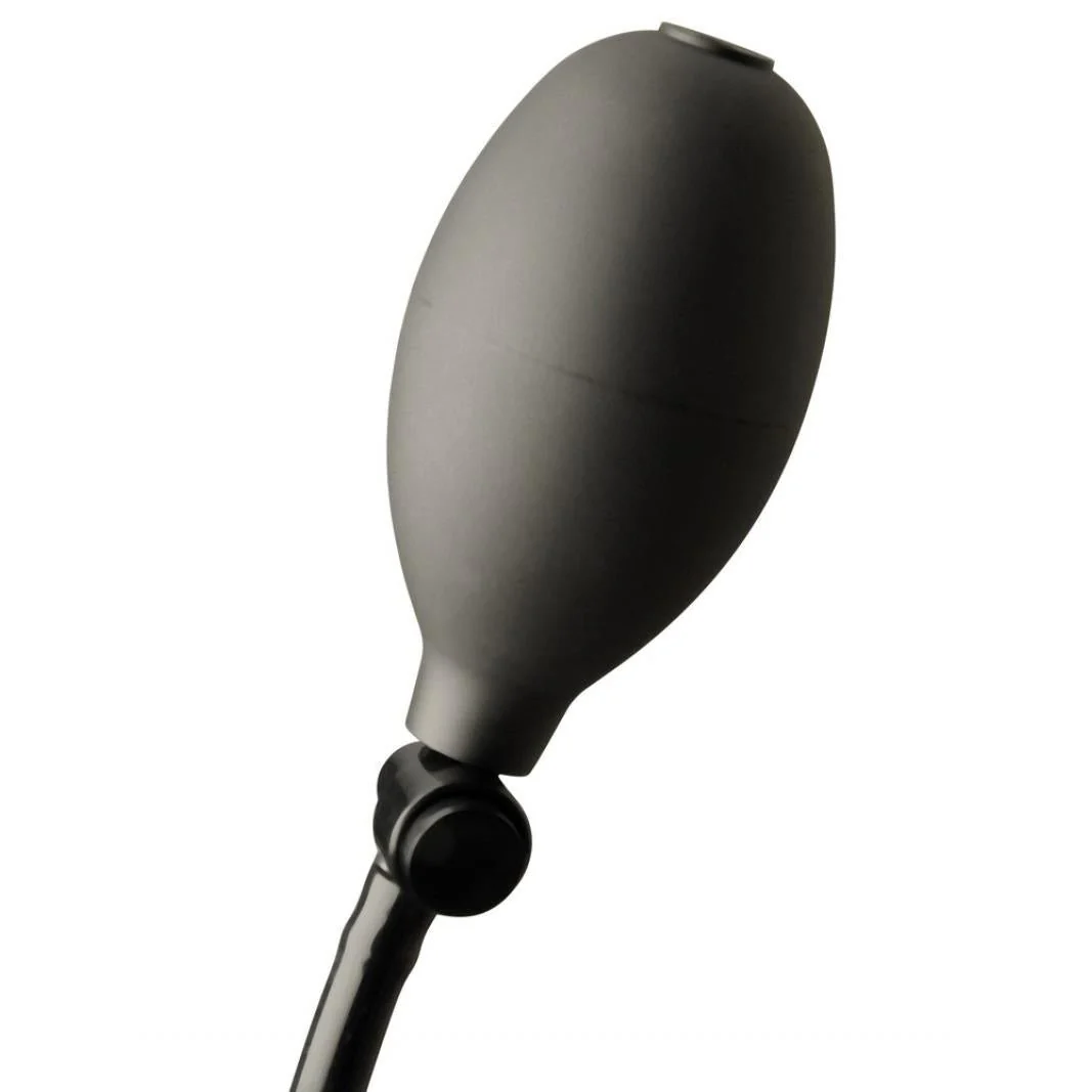 Smooth Black Latex Inflatable Plug - Image 2
