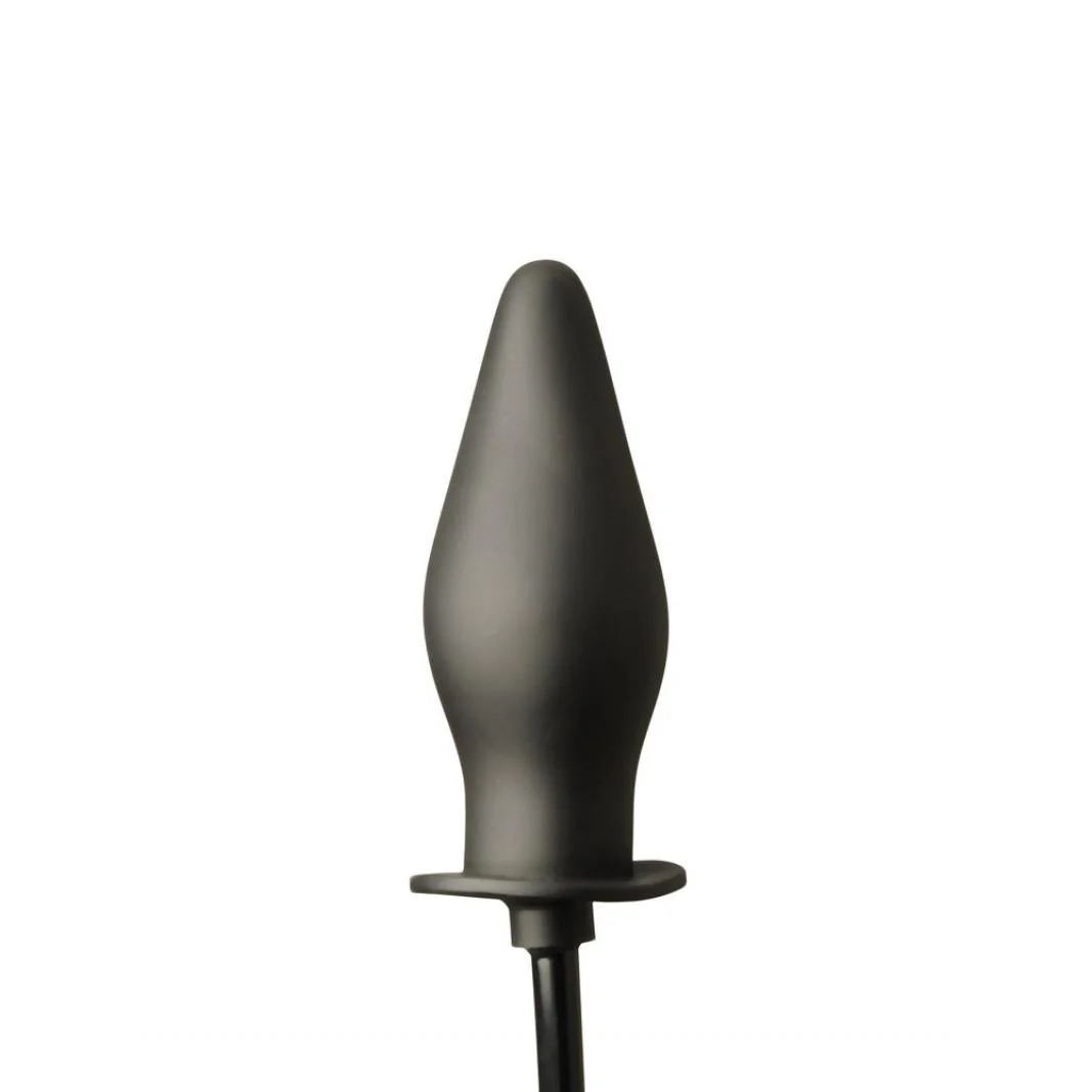 Smooth Black Latex Inflatable Plug - Image 3