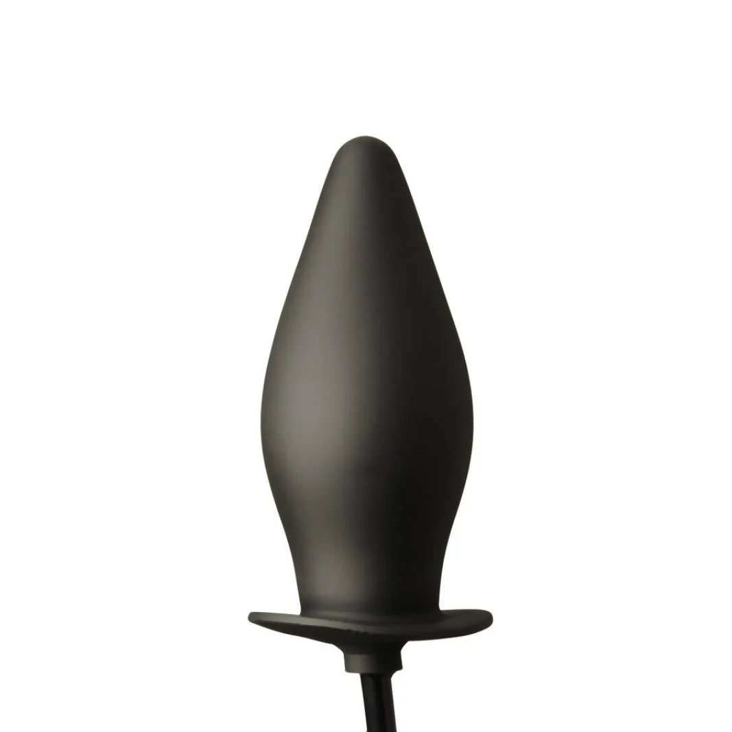 Smooth Black Latex Inflatable Plug - Image 4