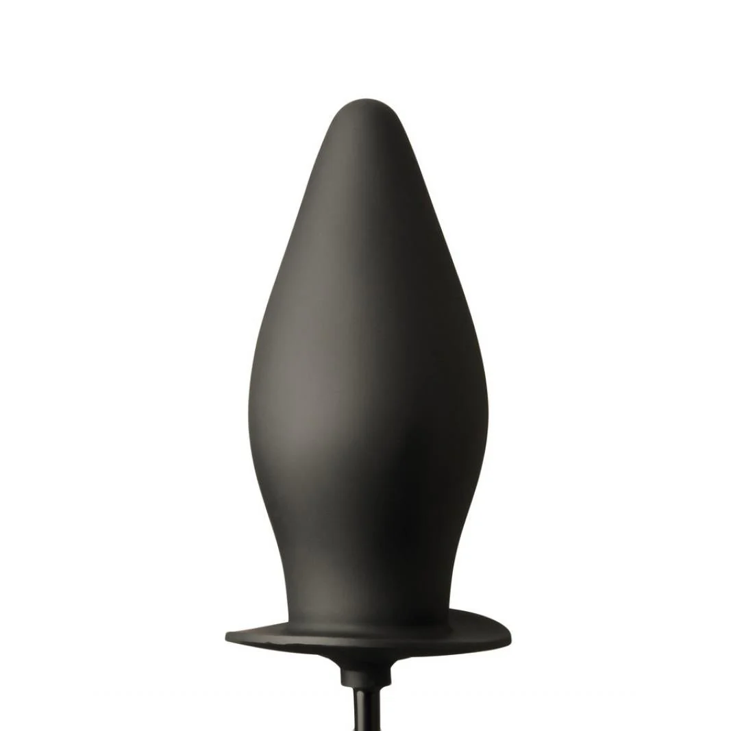 Smooth Black Latex Inflatable Plug - Image 5