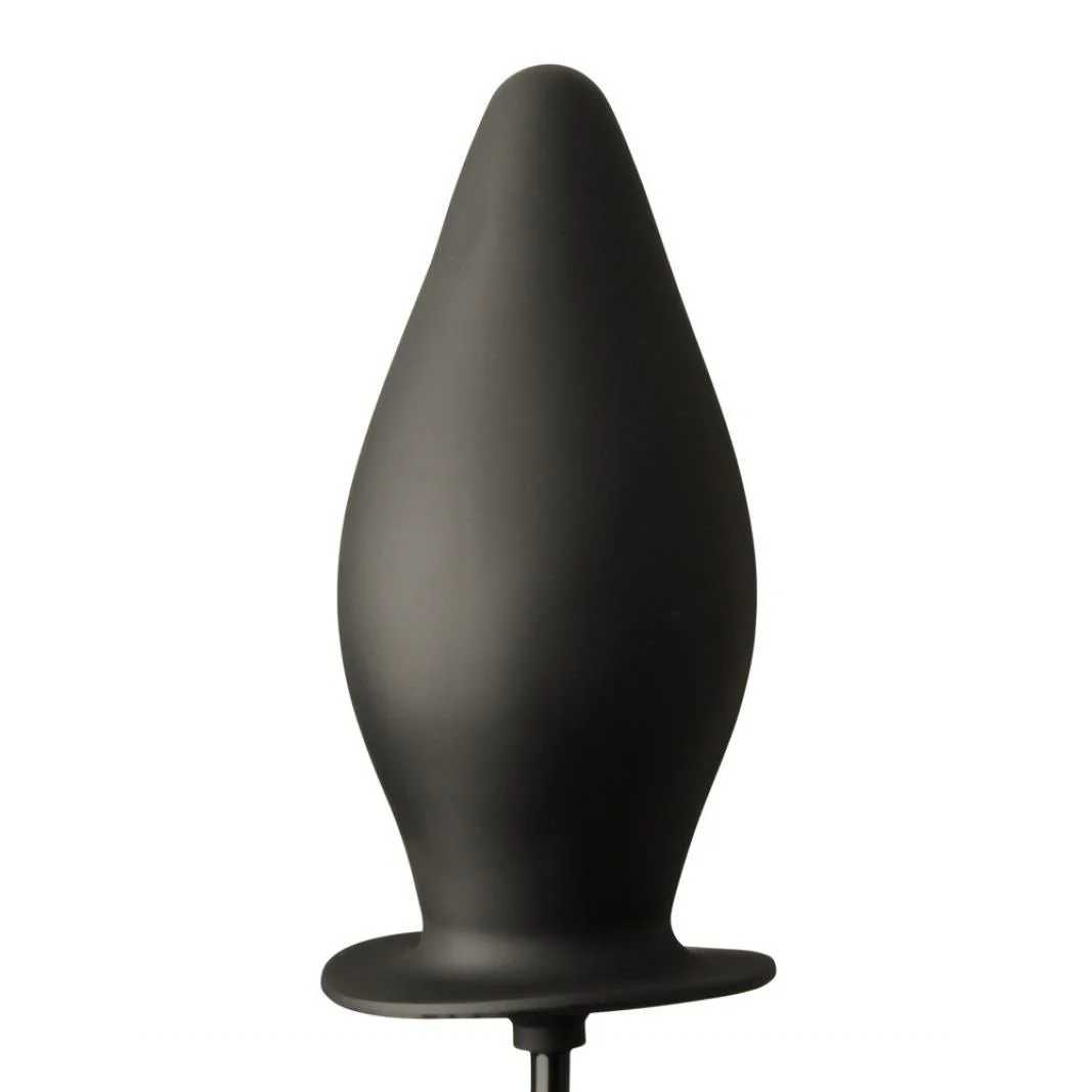 Smooth Black Latex Inflatable Plug - Image 6