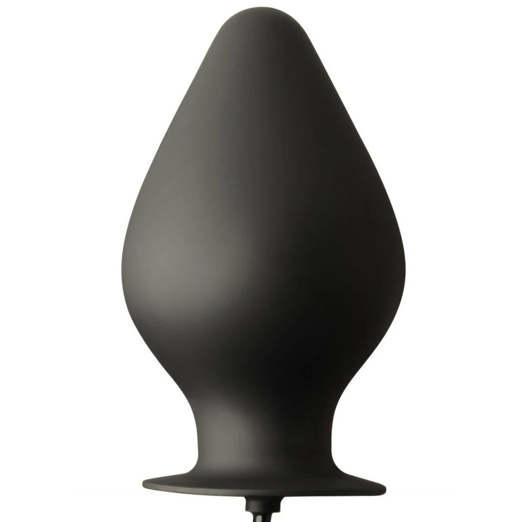 Smooth Black Latex Inflatable Plug - Image 7