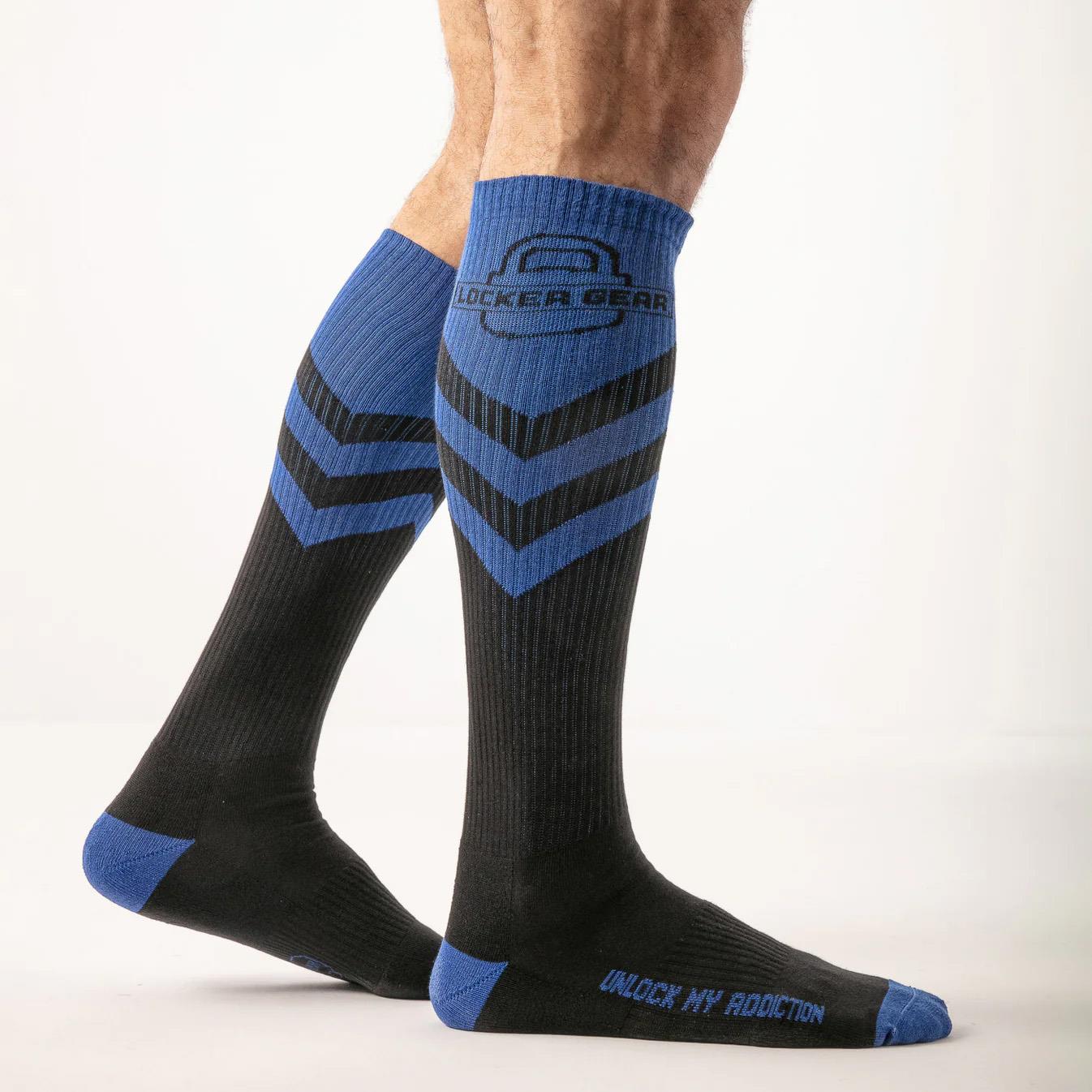 Padlock Knee High Sock, Blue