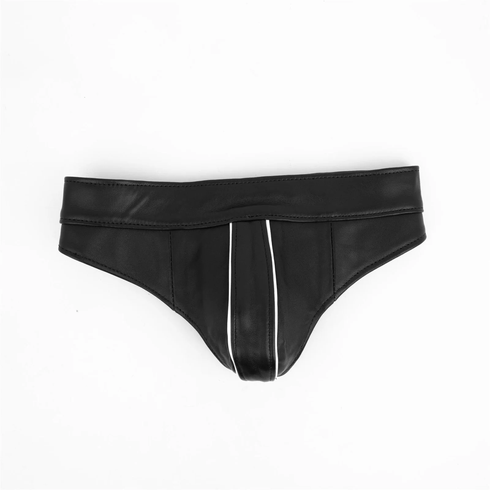 Ruger Leather Jockstrap, Black/White - Image 2