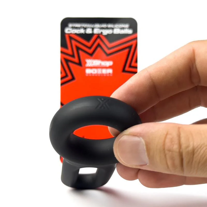BOXER Stretch-Liquid Silicone Cock & ErgoBalls, Black - Image 2