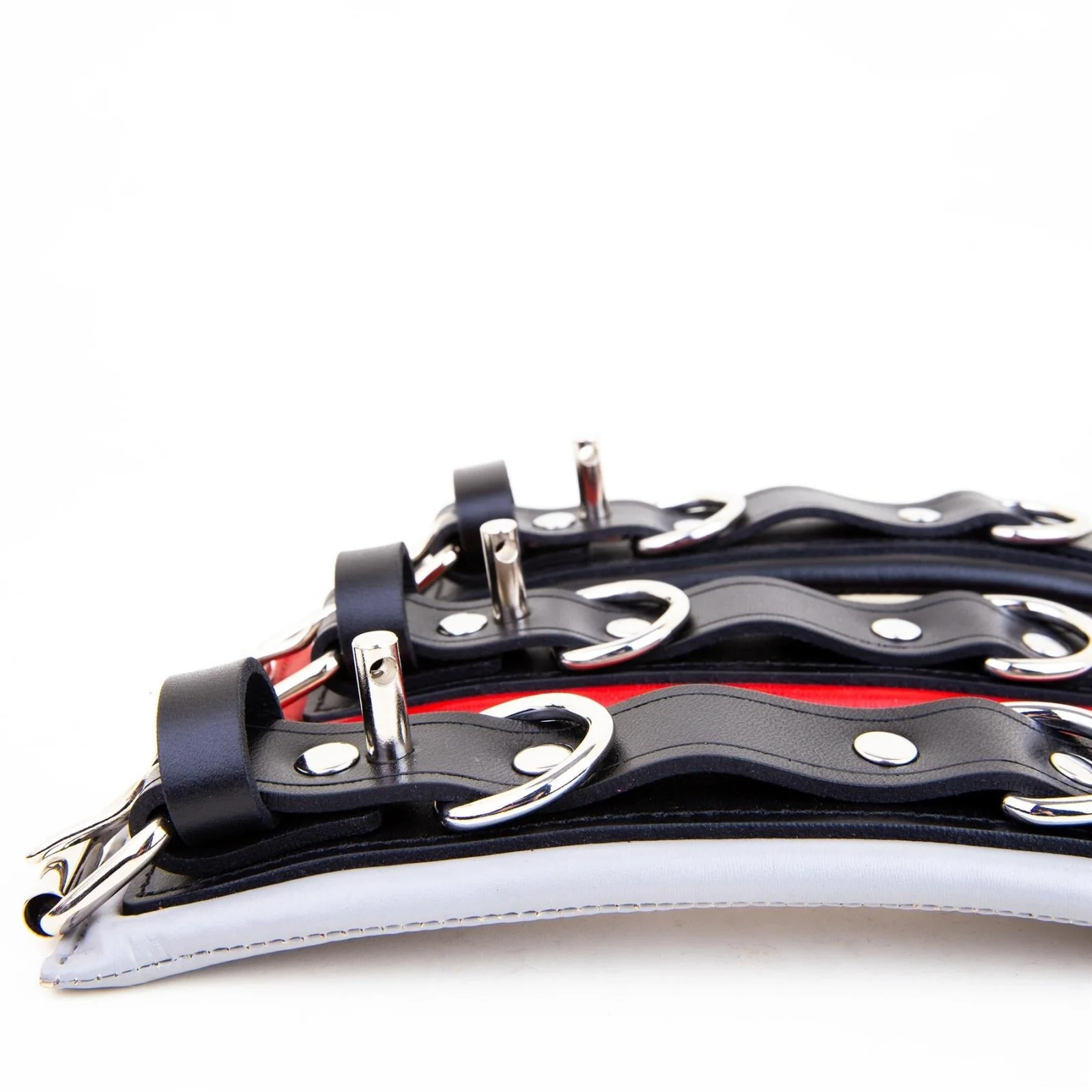 Padded Leather Wrist Cuffs 5cm - Image 2