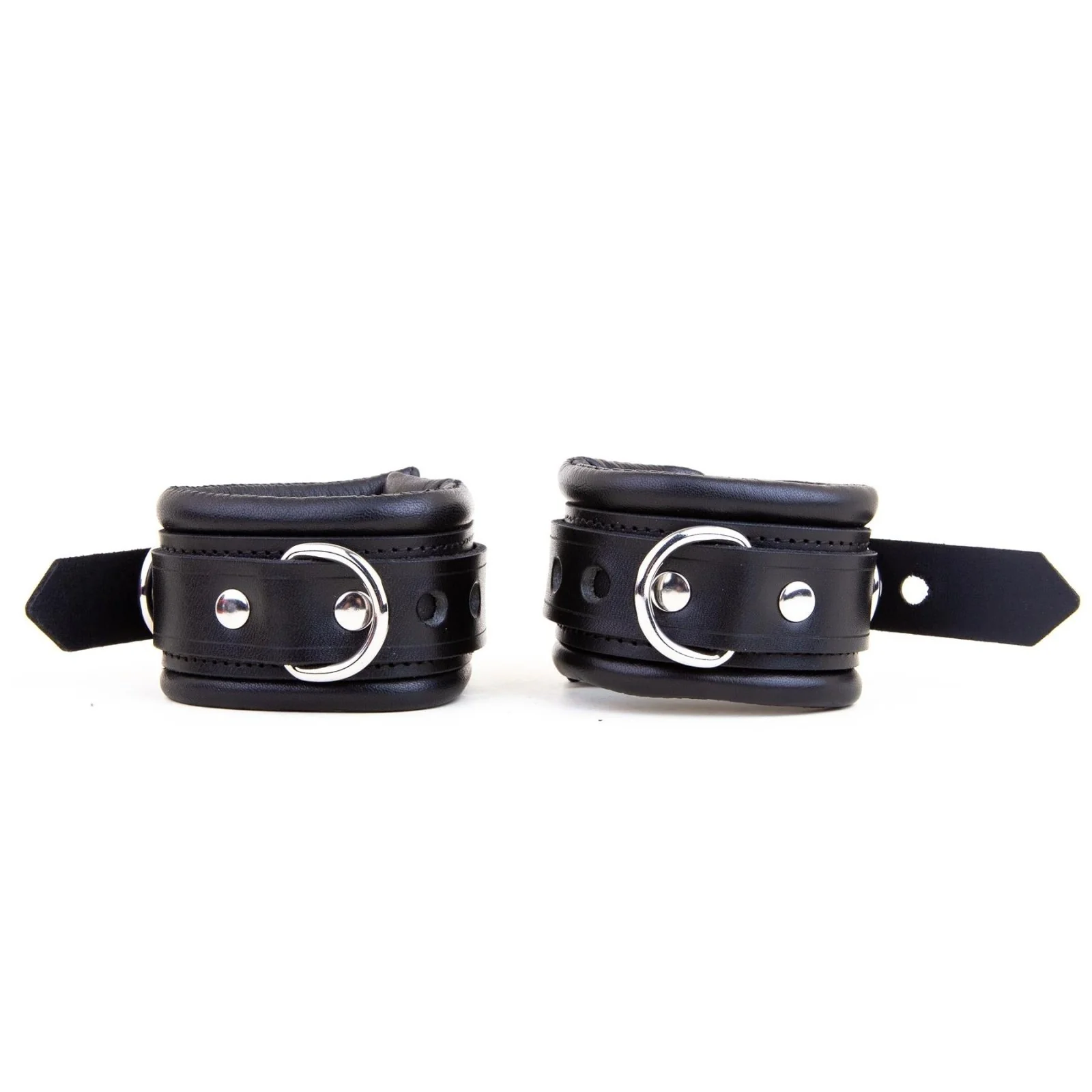 Padded Leather Wrist Cuffs 5cm - Image 3