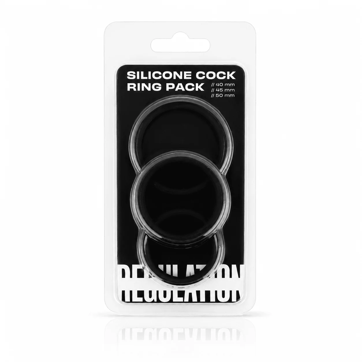 Silicone Cock Ring Pack, 40mm / 45mm / 50mm