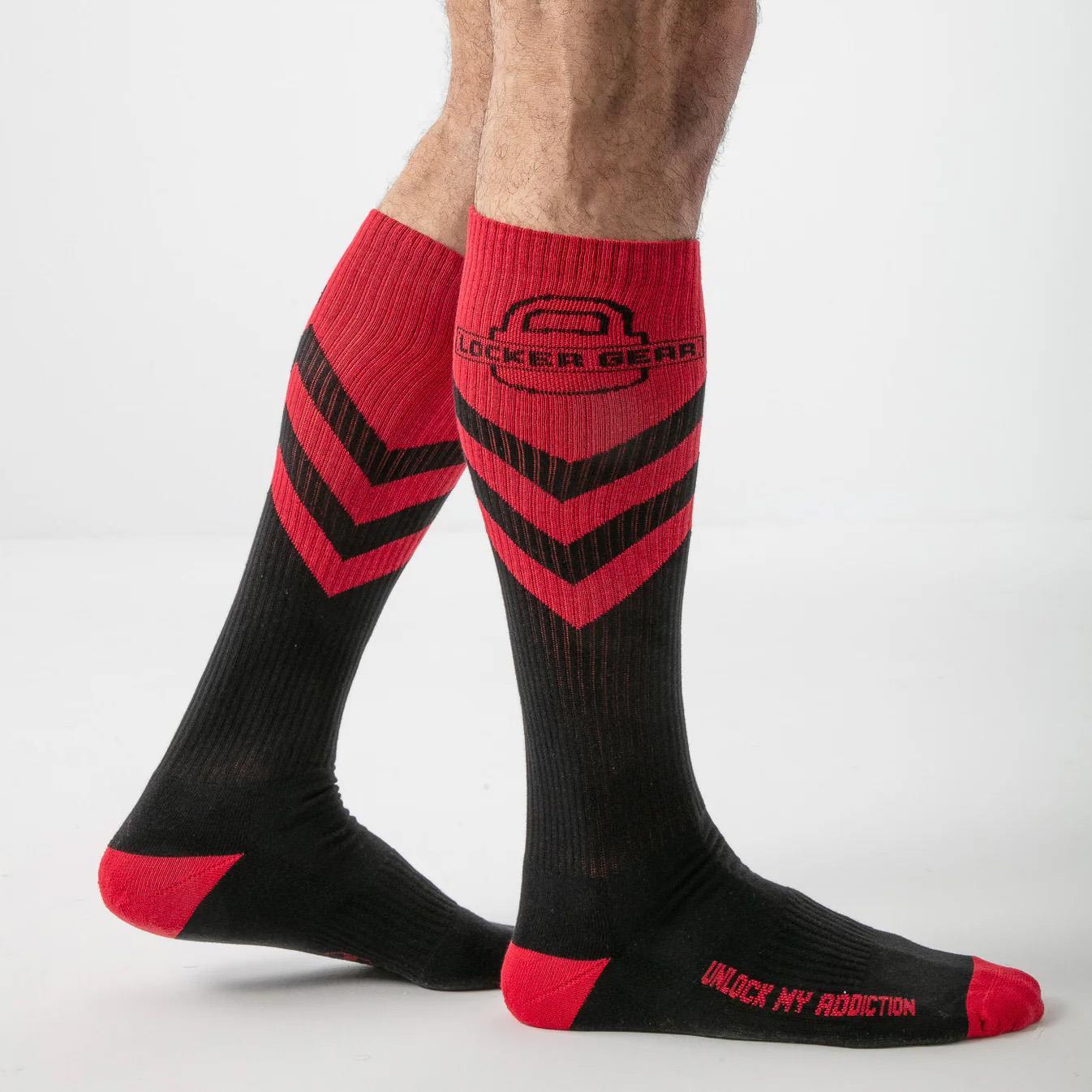Padlock Knee High Sock, Red