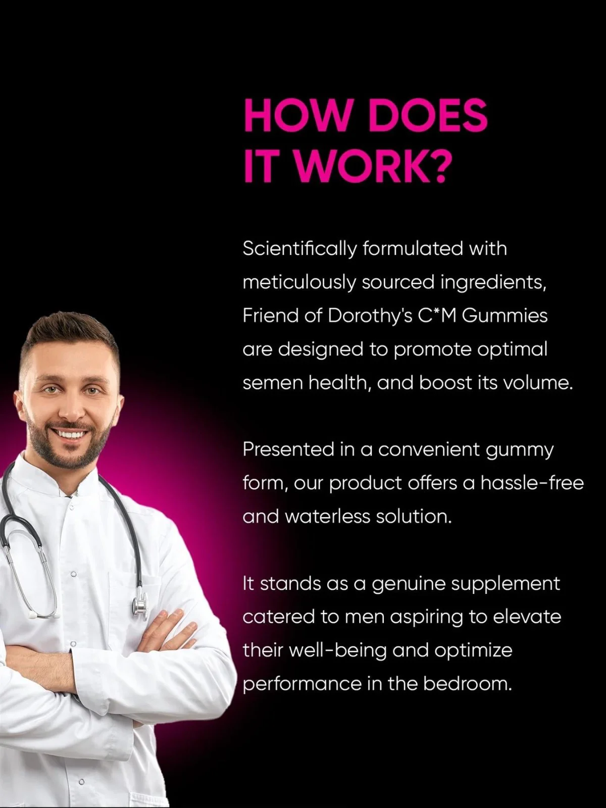 FRIEND OF DOROTHY CUM GUMMIES, Raspberry, Semen Volume and Health Enhancement, 60 gummies - Image 4
