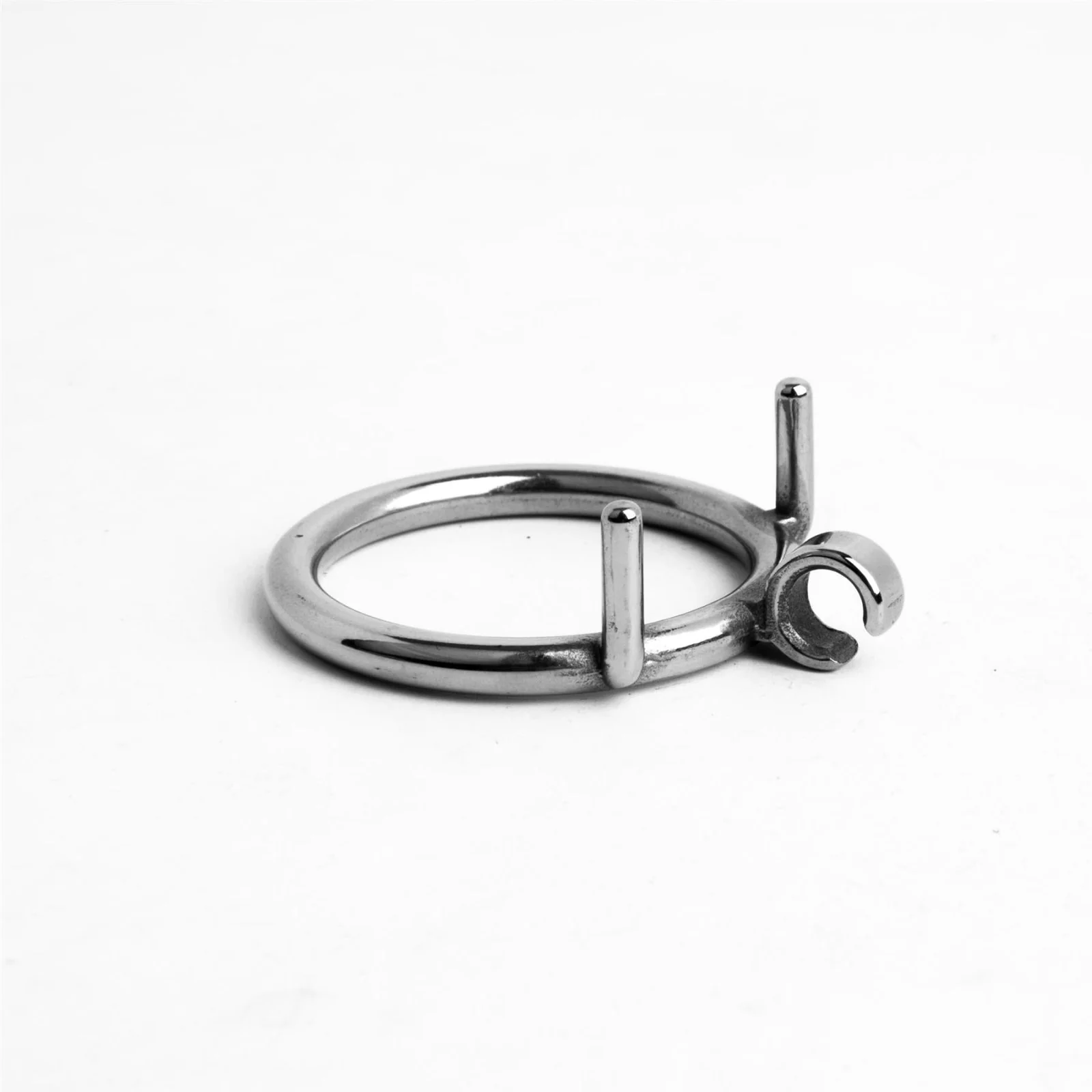 The Engaged, Steel Chastity Device with Round Ring - Image 2