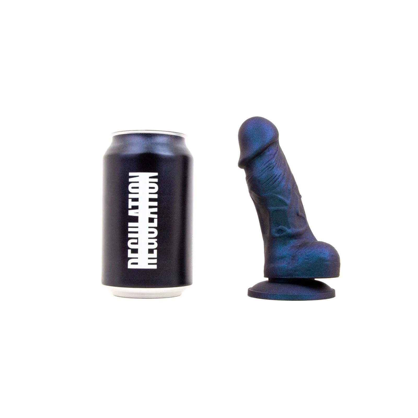 REGULATION Realisms, Suction Cup Dildo, 5.5'', Oil Slick Midnight