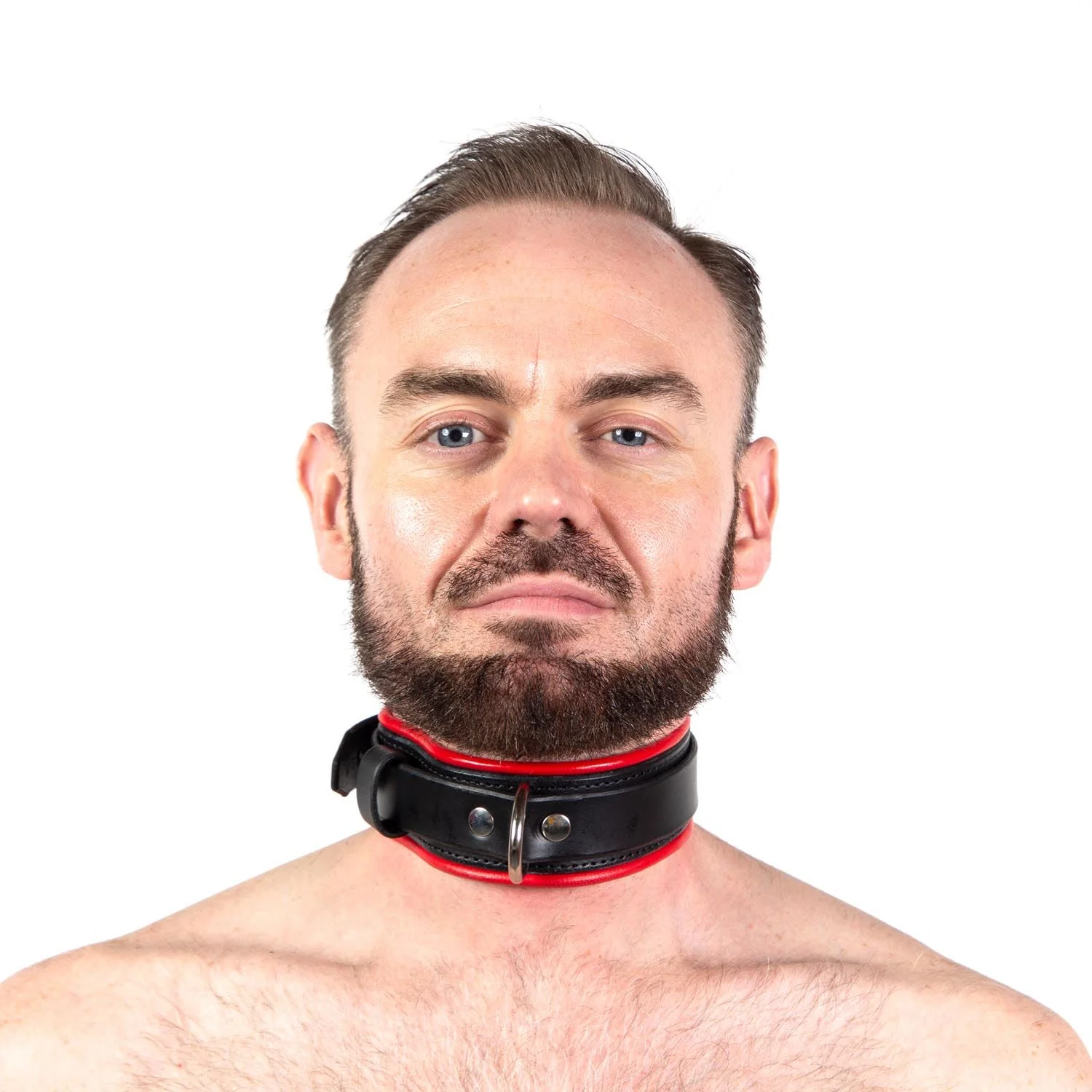 Piped Locking Leather Collar