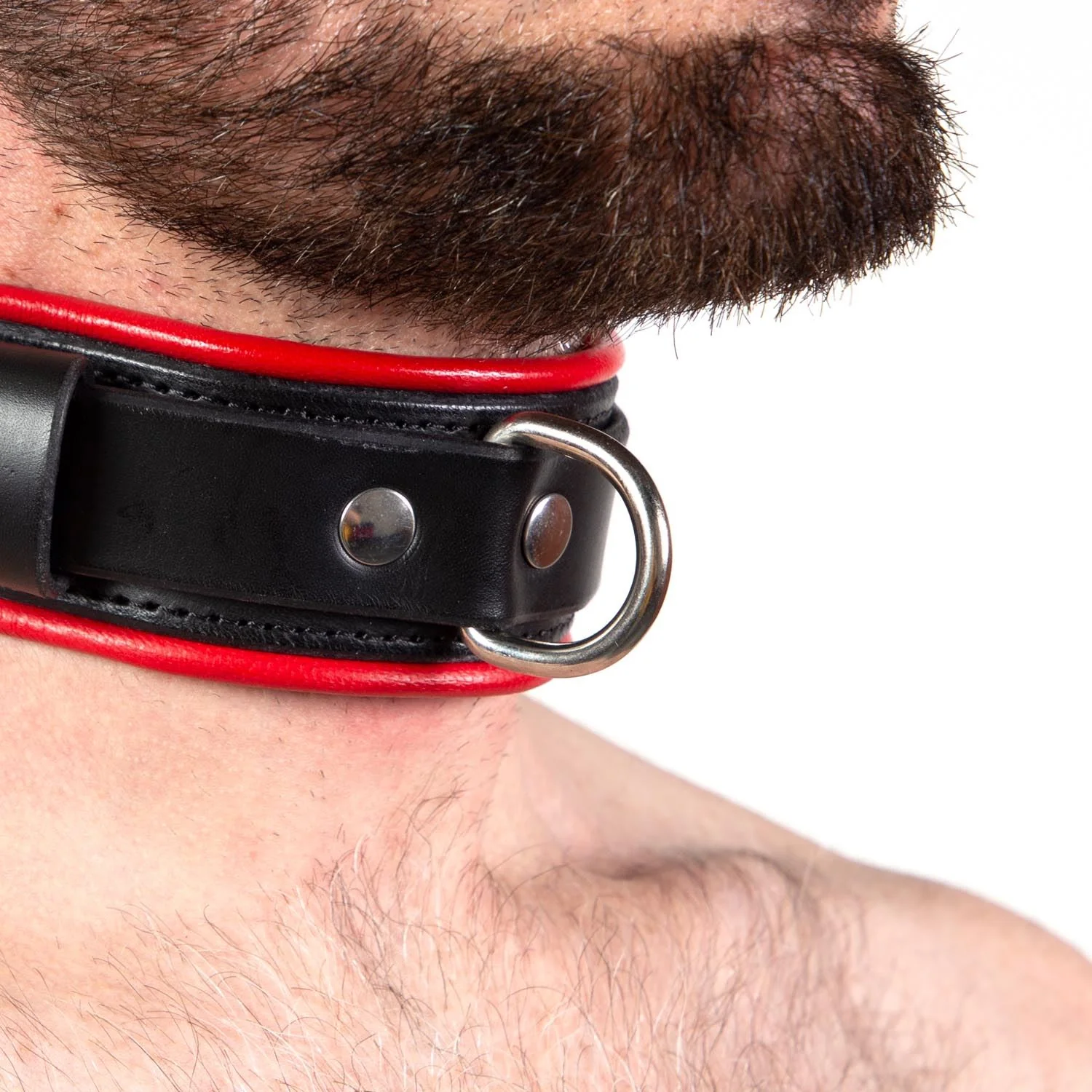 Piped Locking Leather Collar - Image 2