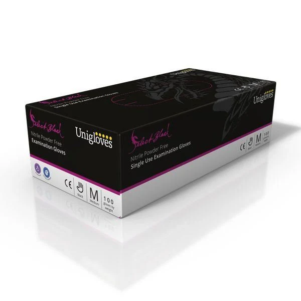 Black Nitrile Gloves, Disposible, Box of 100