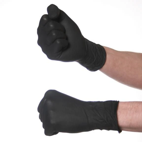 Latex Medical Gloves, Matt Black - Box of 100 - Image 3