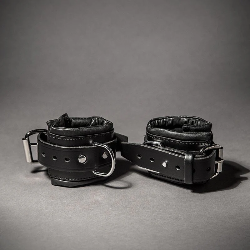 Padded Leather Wrist Cuffs, 8cm