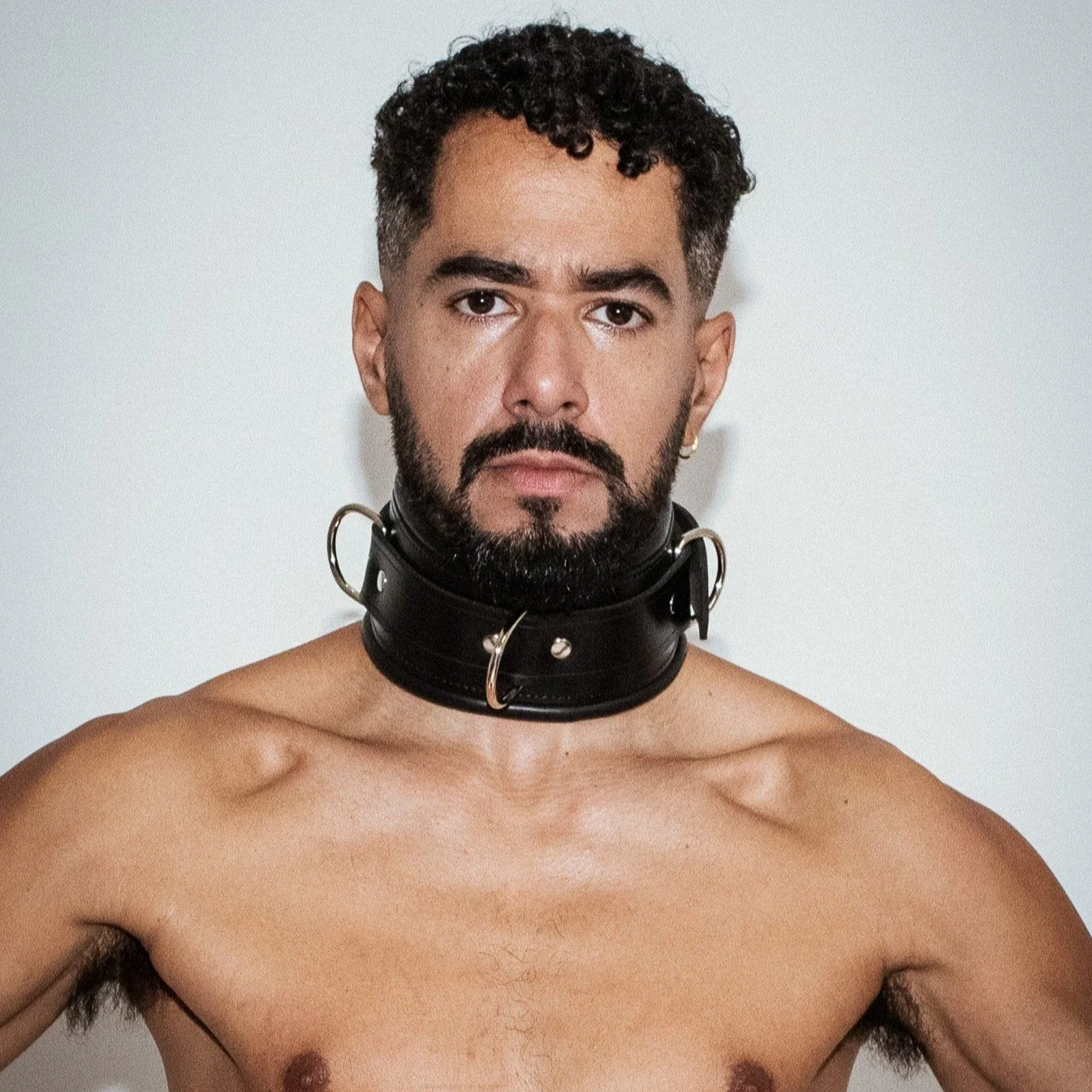 Padded Leather Collar, 8cm - Image 2