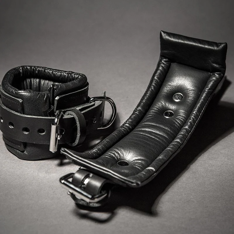 Padded Leather Ankle Cuffs, 8cm