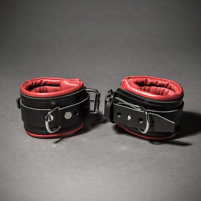 Padded Leather Ankle Cuffs, 8cm - Image 3