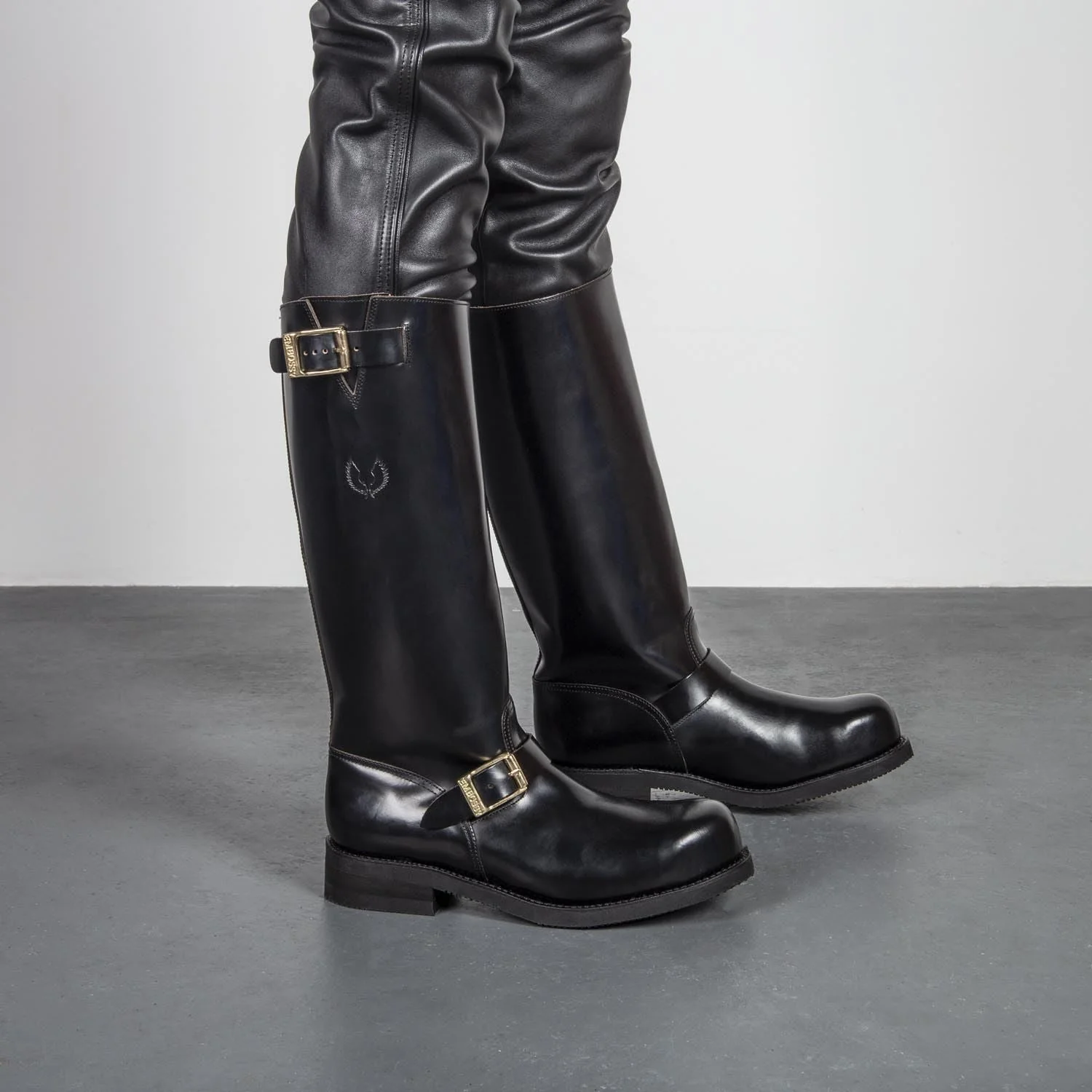 Embossy Leather Biker Boots - Image 2