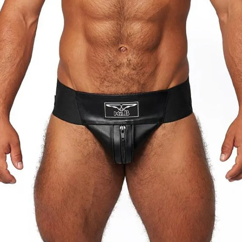 Mister B Leather Premium Jockstrap, Black