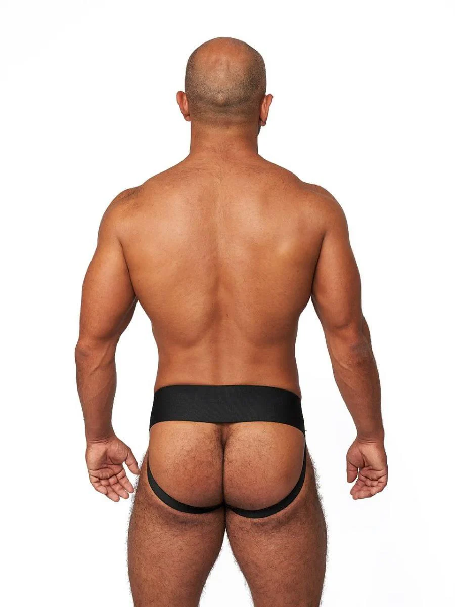 Mister B Leather Premium Jockstrap, Black Red - Image 4