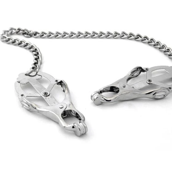 Clover Clamps and Chain- Silver